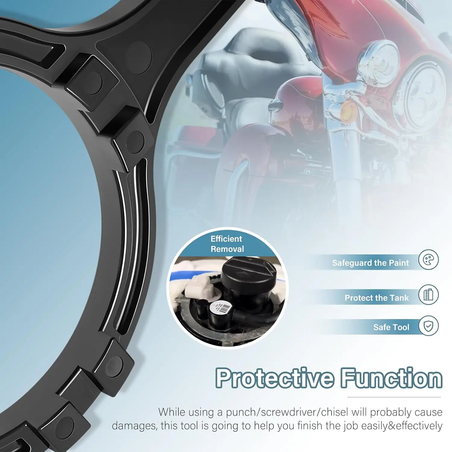 492 Fuel Tank Lock Ring Tool Fuel Pump Removal Tool Comapatible for Harley-Davidson FL Series Motorcycles Touring Electra Glide view 3