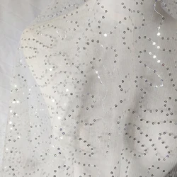 쉬어 메쉬 거즈 실버 스팽글 레이스 액세서리, 웨딩 드레스 베일 의류 스커트 거즈 의류 원단