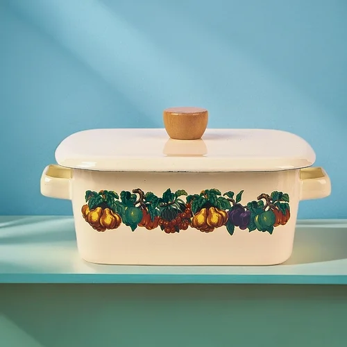 에나멜 사각 수프 냄비, 빵 상자, 절묘한 스튜 냄비, 다양한 조합 가능 