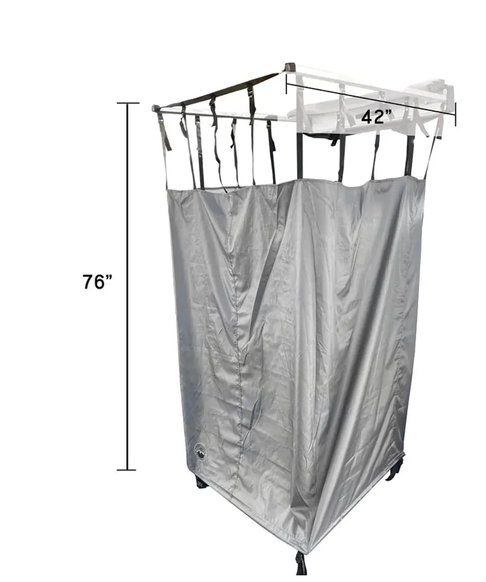 HD Nomadic Car Side Shower Room with Black 1000G PVC Travel Cover, Unil L - Brackets, k y Body with Silver Inner Lining