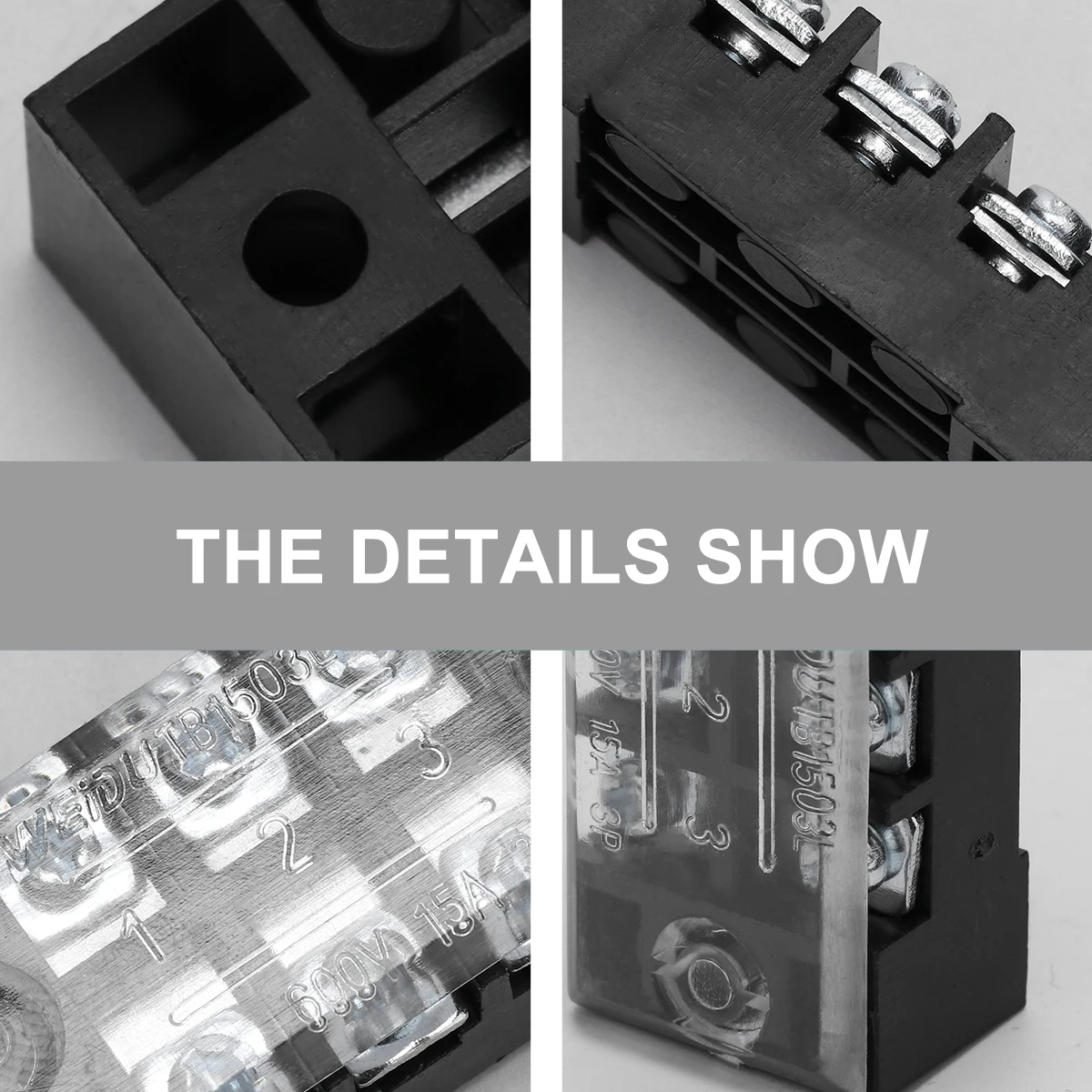 

20pcs Fixed Terminal Block -1503 3 Position Screw Wire Connector Insulating Cover High Grade Material Terminal Board