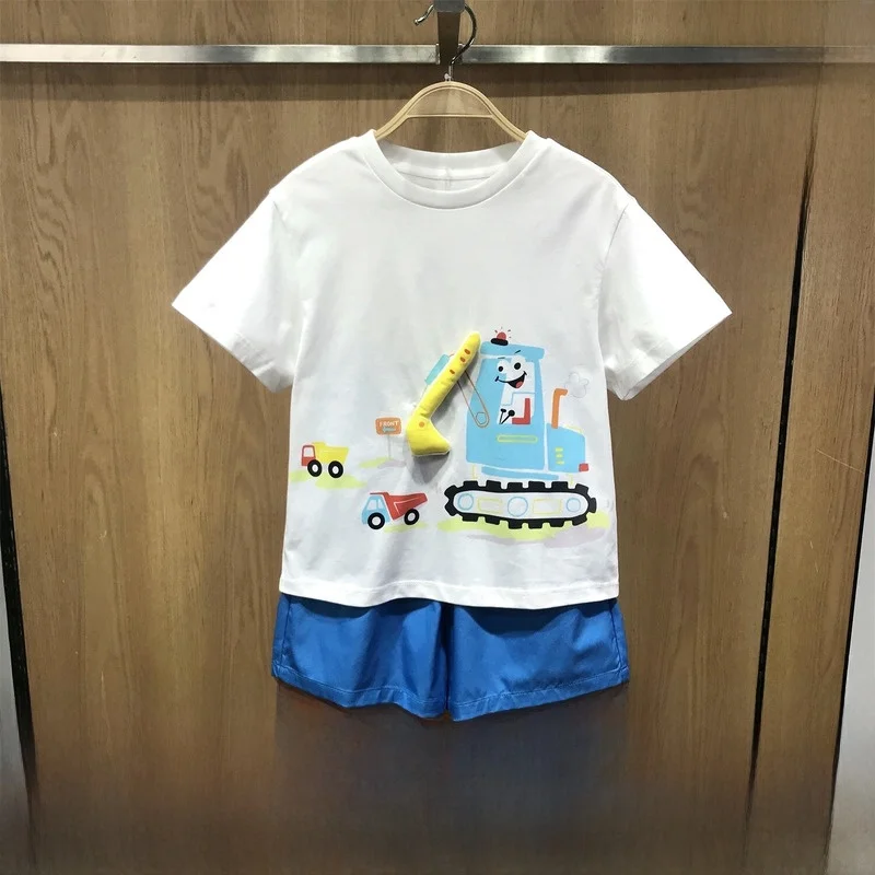 barbarbar-summer-outfit-for-boys-cartoon-short-sleeve-t-shirt-and-shorts-set-breathable-100-cotton-casual-style-children's-c