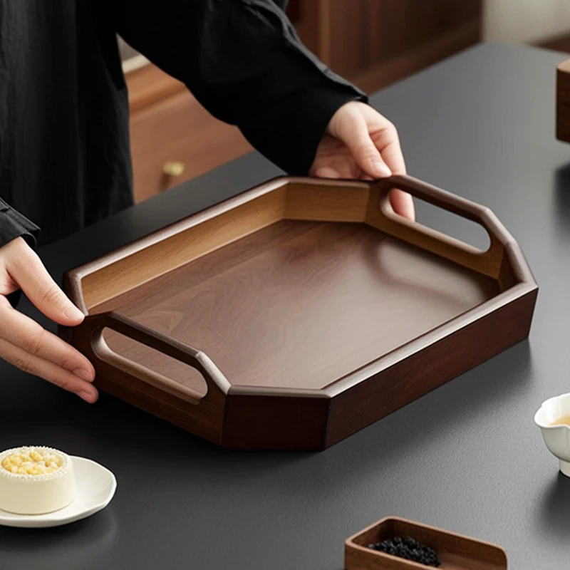 r*-Ceremony Table Tea Tray Wooden Wood Plates For Food Plate Kitchen Tea Tray Tableware Coasters Bandejas Home Decorationgs