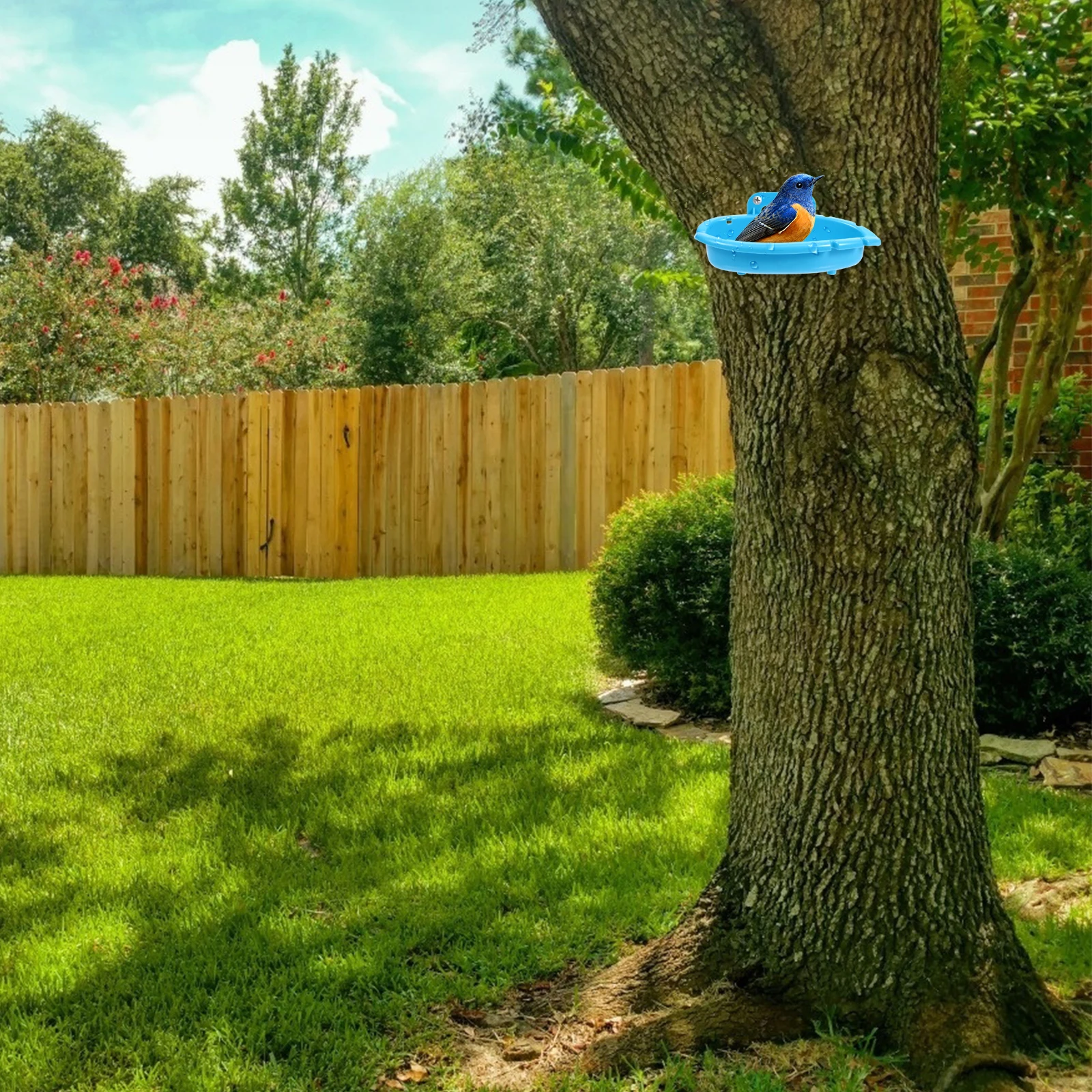 

2 Pcs Parrot Bath Tub Pet Bird Bathing Plastic Bathtubs Supplies Blue Basin