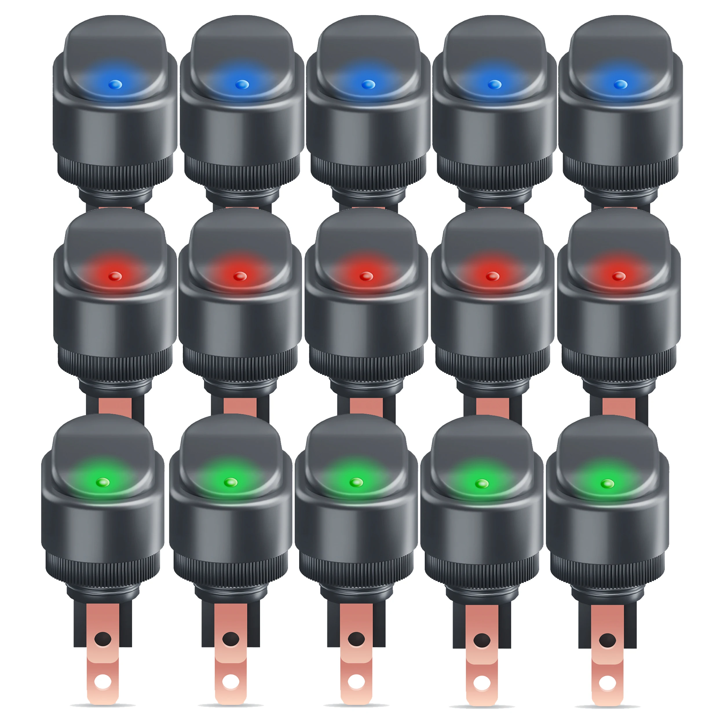 

5 шт. 12 В светодиодный тумблер 30 А 12 мм 3 контакта SPST вкл/выкл переключатель для автомобиля грузовика RV мотоцикла морской лодки