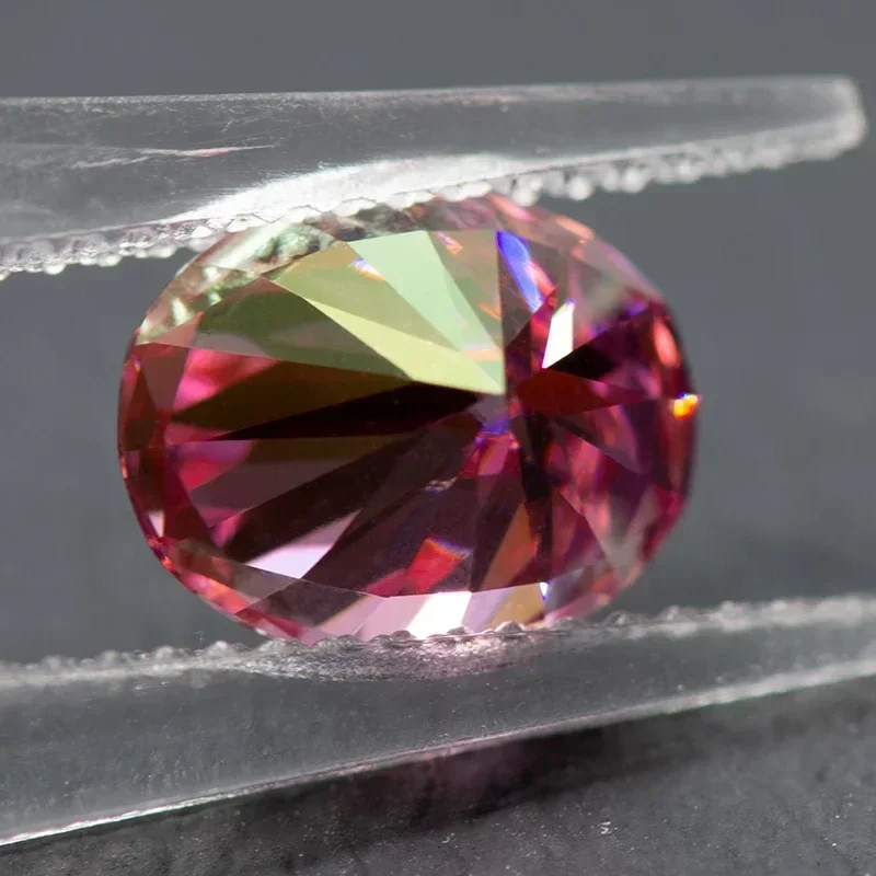 Moissanite Stone Pink Color Oval Cut VVS1 with GRA Certificate for Gemstone Charms Beads Top Jewelry Making Materials