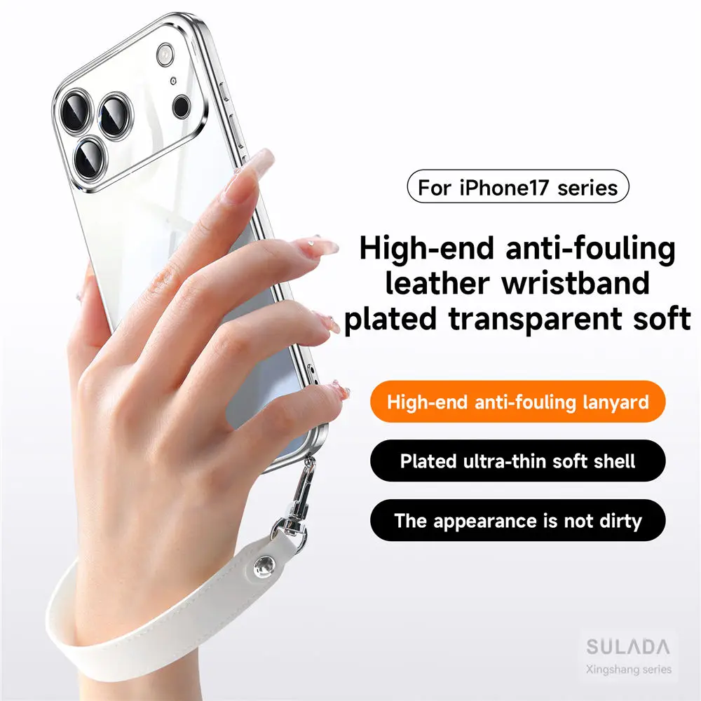 

Элегантный ультратонкий прозрачный чехол для iPhone 17 Pro Max 17, чехол с воздушным браслетом