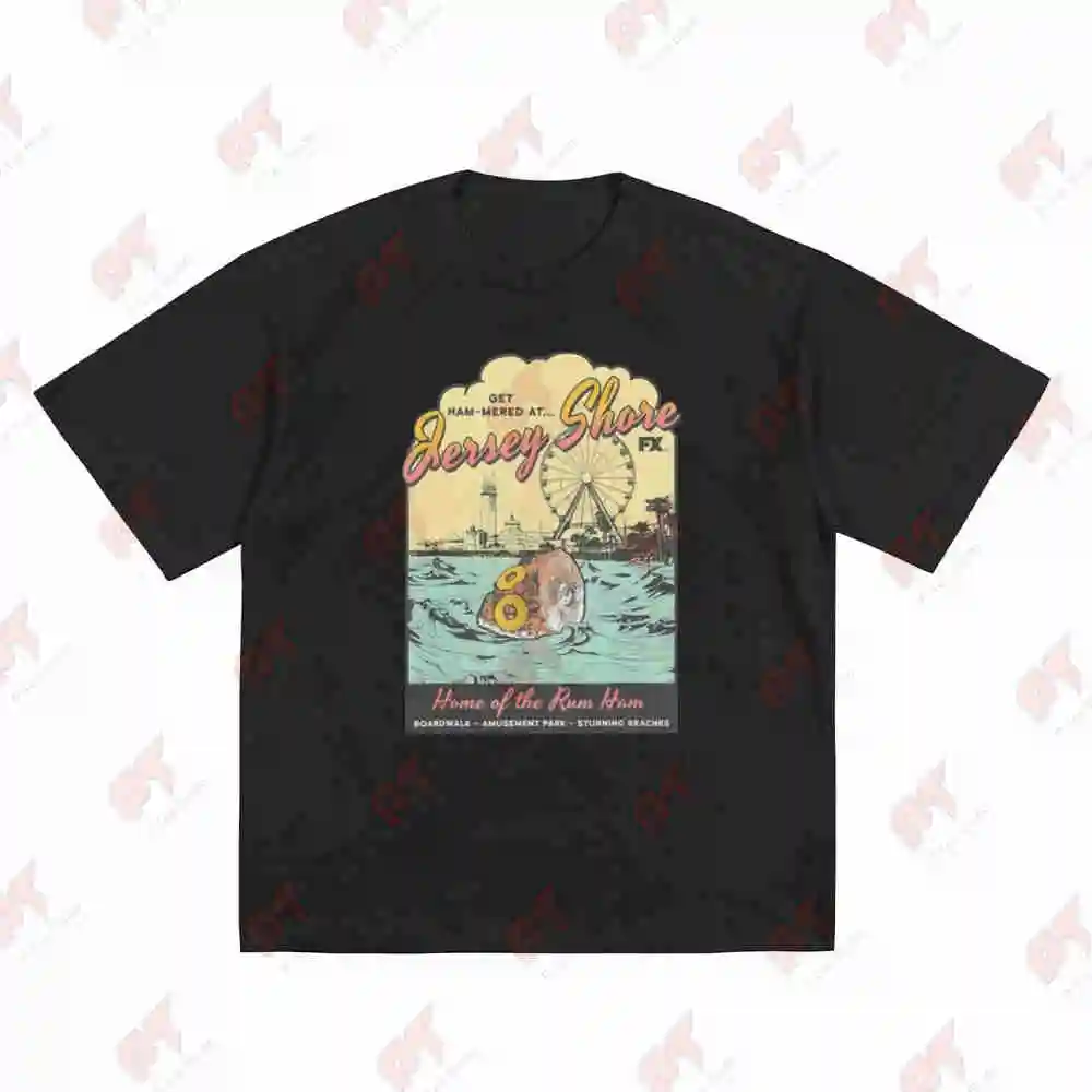 It's Always Sunny Visit The Jersey Shore Home Of Rum Ham Short Sleeve Tee 100% Cotton T-Shirt
