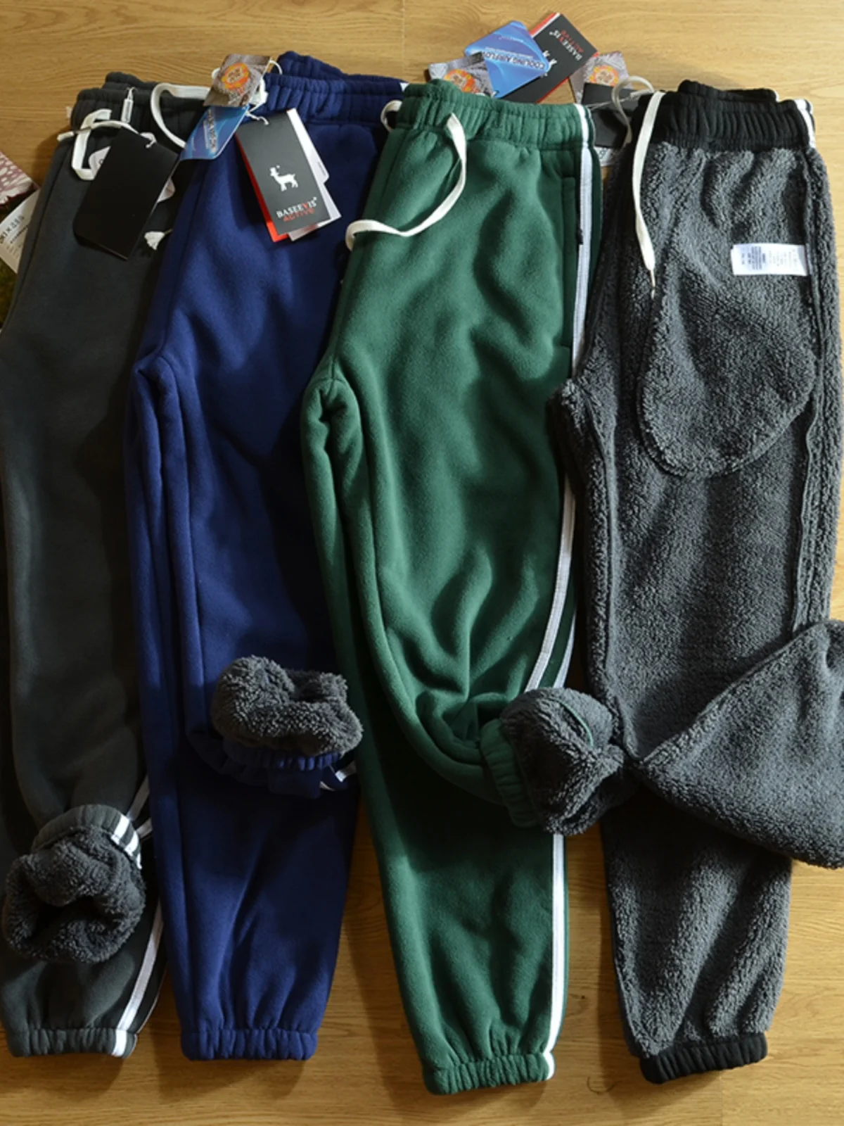 

Мужские модные утепленные флисовые брюки на шнурке, спортивные брюки с флисовой подкладкой, зимние новинки, повседневные свободные длинные брюки