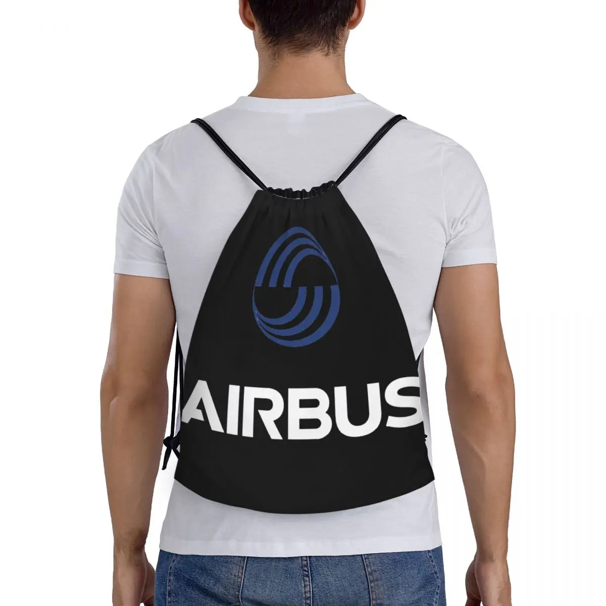 Airbus Logo-mochila portátil con cordón, bolsas de almacenamiento, deportes al aire libre, viajes, gimnasio, Yoga