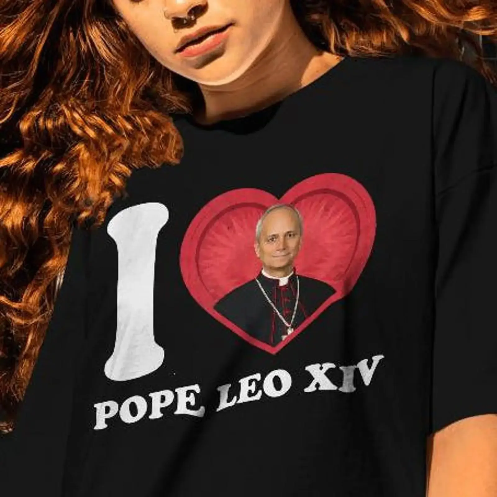 I Love Pope Leo XIV T Shirt Catholic Religious Parody Apparel vintage Washed Breathable streetwear Soft Top For Everyday Wear