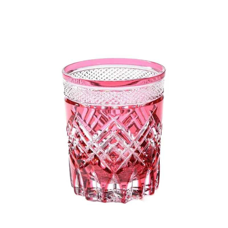 Edo cut gold red Xingyao light luxury imported Czech handmade crystal whiskey foreign wine cup