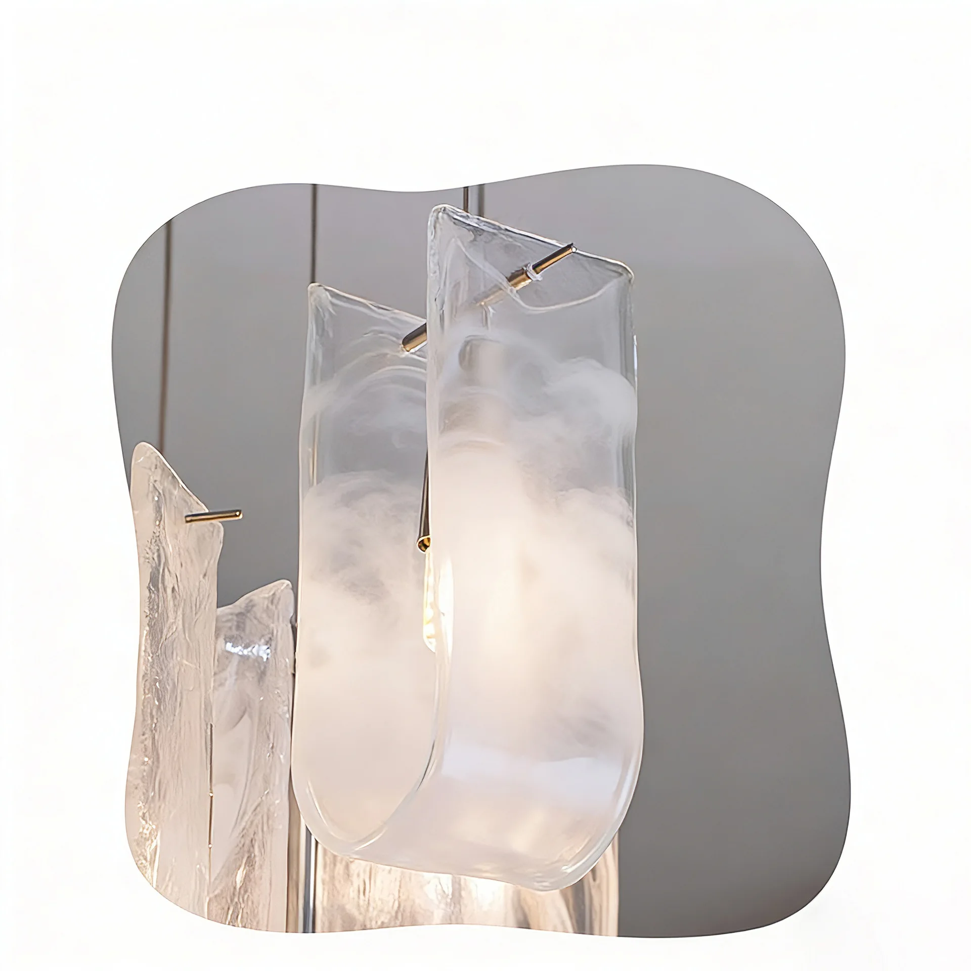 French cloud glass chandelier, living room cream wind hall main light, light luxury 2025 new staircase restaurant chandelier