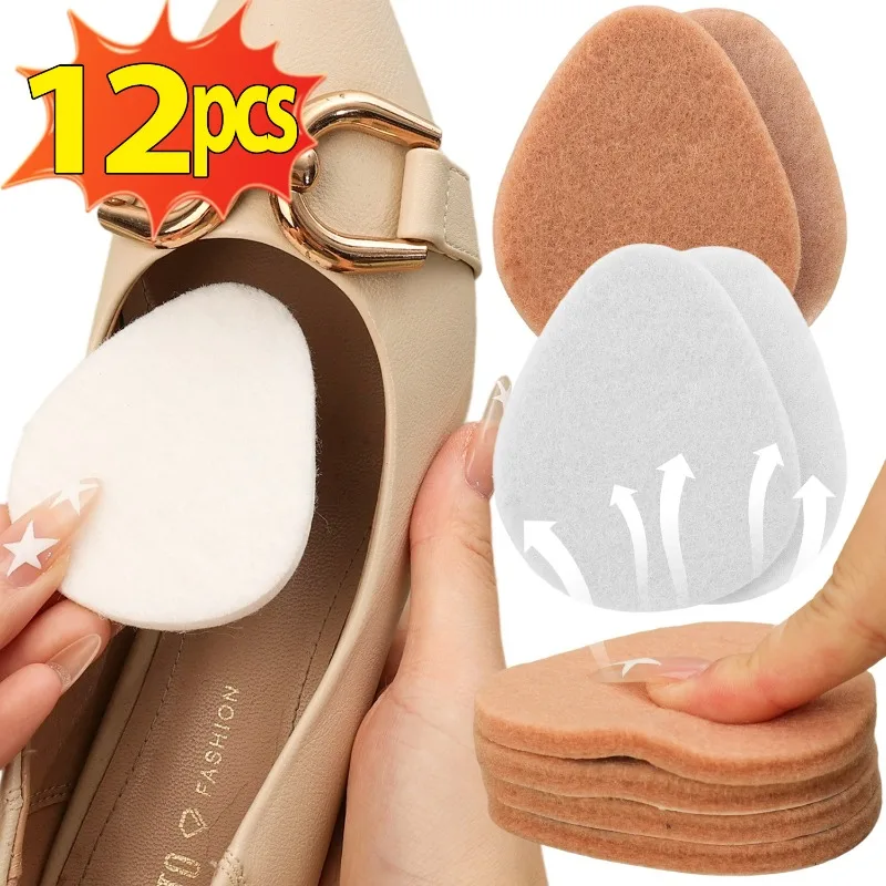 

2/12Pcs Forefoot Pads for Women High Heel Non-slip Pain Relief Insert Half Insoles Front Foot Cushion Shoe Pads Insole Wholesale
