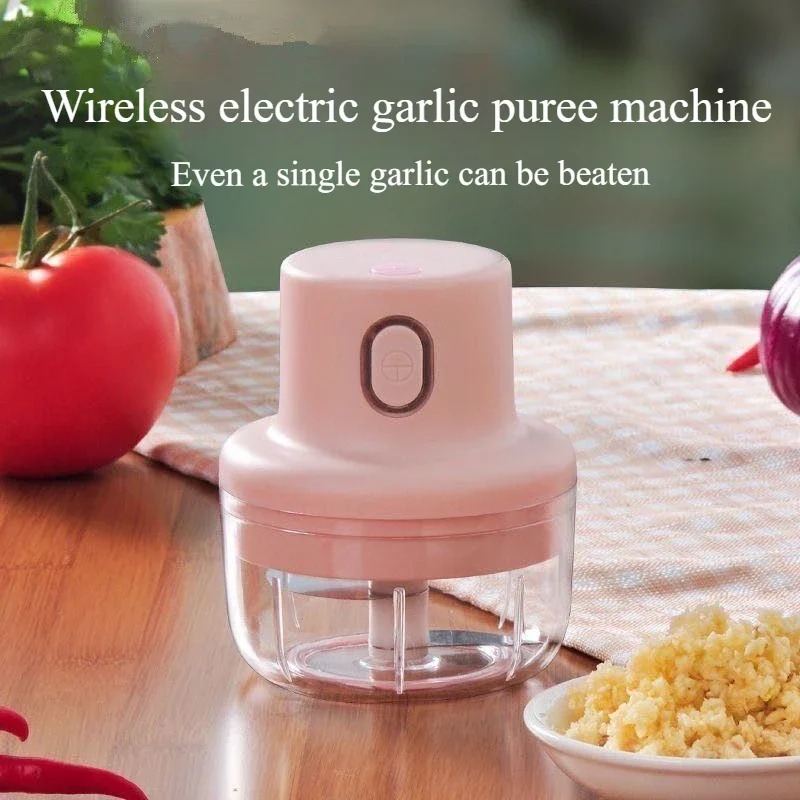 미니 전기 마늘 매쉬 충전기, 생강 매쉬 기계, USB 무선, 견고한 프레스, 야채 고추 고기 양파 연마기