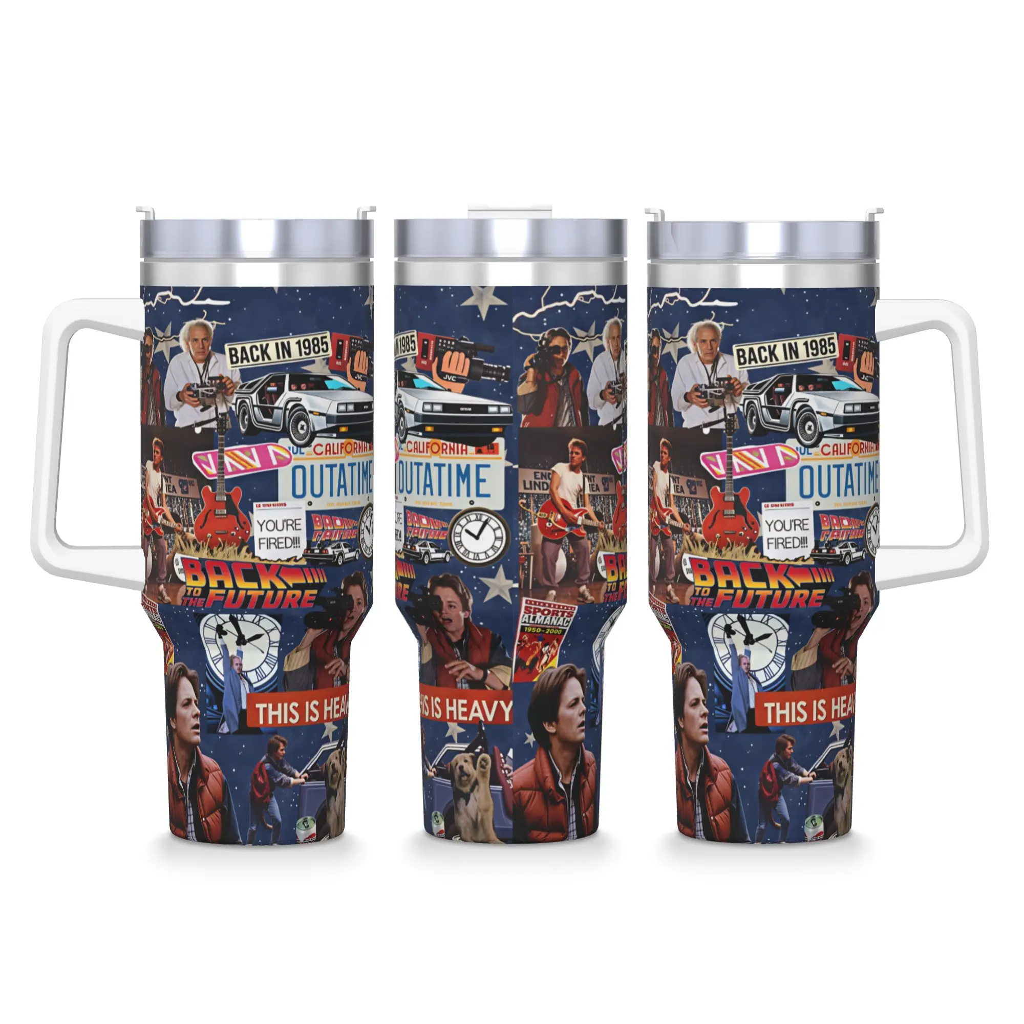 Back To The Future Tumbler  Cold and Hot Water Bottle Heat Preservation Stainless Steel Coffee Mug Printed Travelist Car Mugs