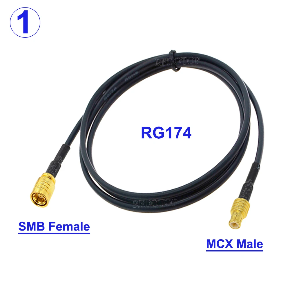 1Pcs SMB to MCX RG-174 SMB Female to MCX Male/Female Connector RG174 Pigtail 50Ohm Extension Cable for DAB Aerial Antenna