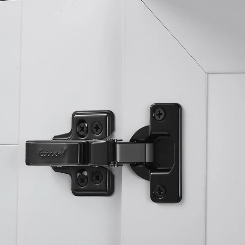 1pc Cabinet Hinge Cold Rail Steel Black Furniture Door Hydraulic Hinges Damper Buffer Soft Close For Kitchen Furniture Hardware