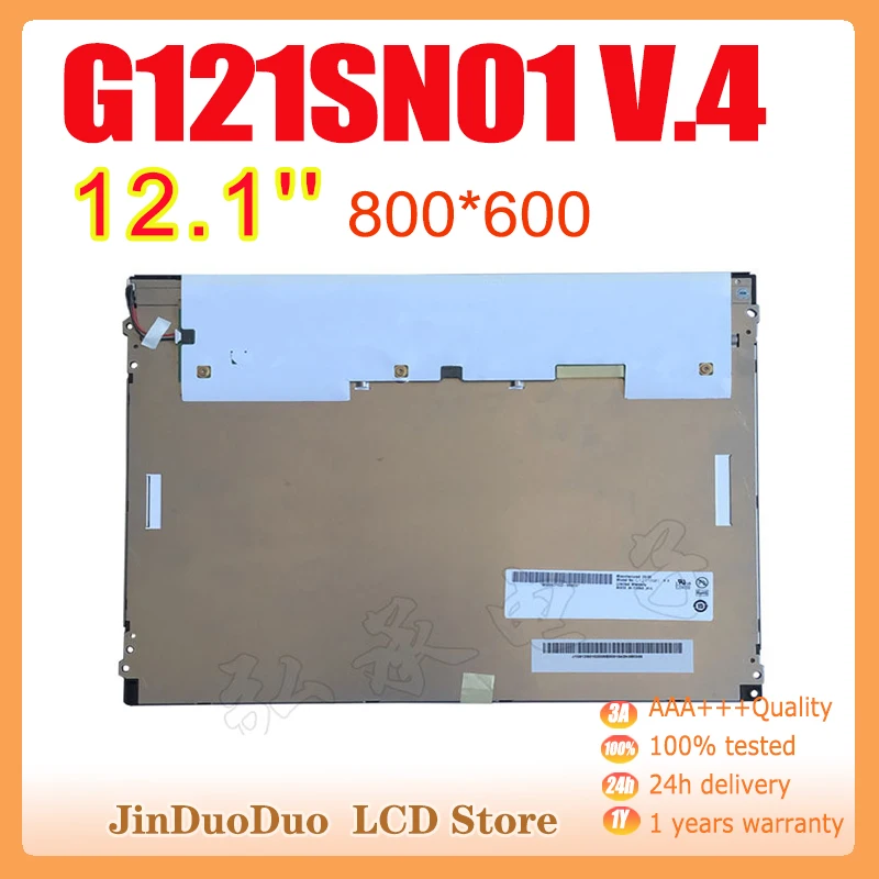 

12.1"Original For G121SN01 V.4 AUO 800*600 Industrial LCD Screen Display Module G121SN01 V.4 G121SN01 V4 Display Replacement