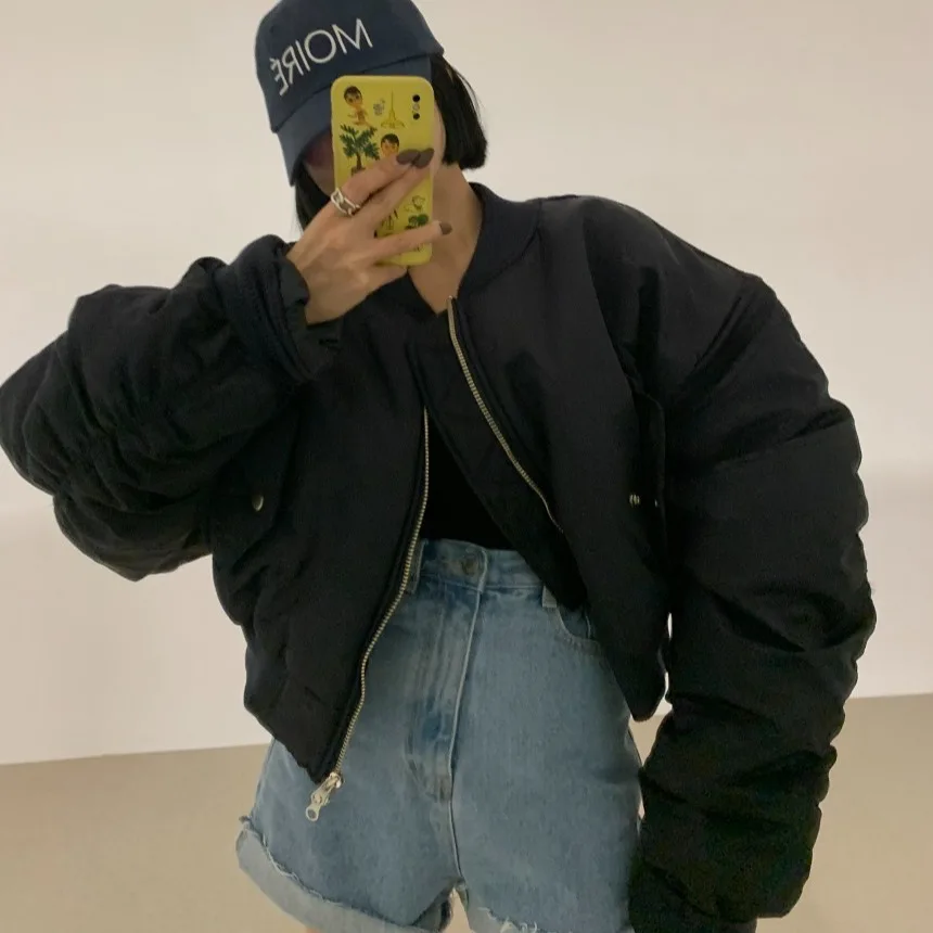 Jaet ort – manteau de Baseball en coton pour femmes coréennes, ample et chaud, rétro, haut ort, vêtements d'hiver polyvalents