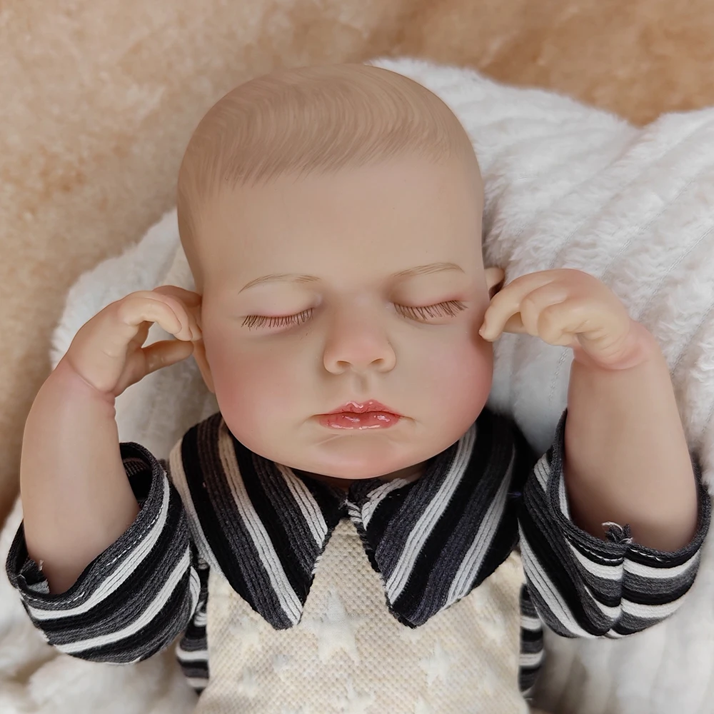 50 Cm Afgewerkt Bebe Reborn Half Lijm Doek Lichaam Pop LouLou Metgezel Speelkameraadjes Speelgoed Voor Meisjes Peuter Kerst Verjaardagscadeau