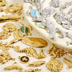 4/8Pcs Summer Animal Conch Shell Seahorse Chunky Turtle Ciondoli DIY Accessories Cute Ocean Crab Coral Starfish Pendant Making