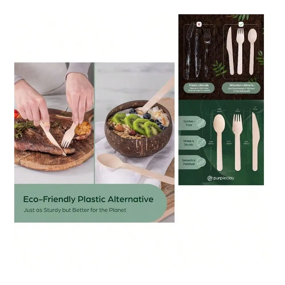 

Disposable Utensils Set, 360 PCS Compostable Silverware 120 Forks, 120 Spoons, 120 Knives PlasticCutlery Parties Catering, To U