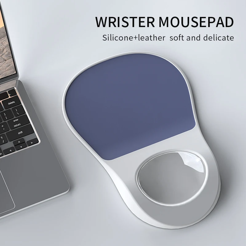 Ergonomic Mouse Pad with Wrist Rest, Gel Wrist Rest Pain Relief Mousepad, Leather Surface Mouse Pads with Wrist Support，Computer