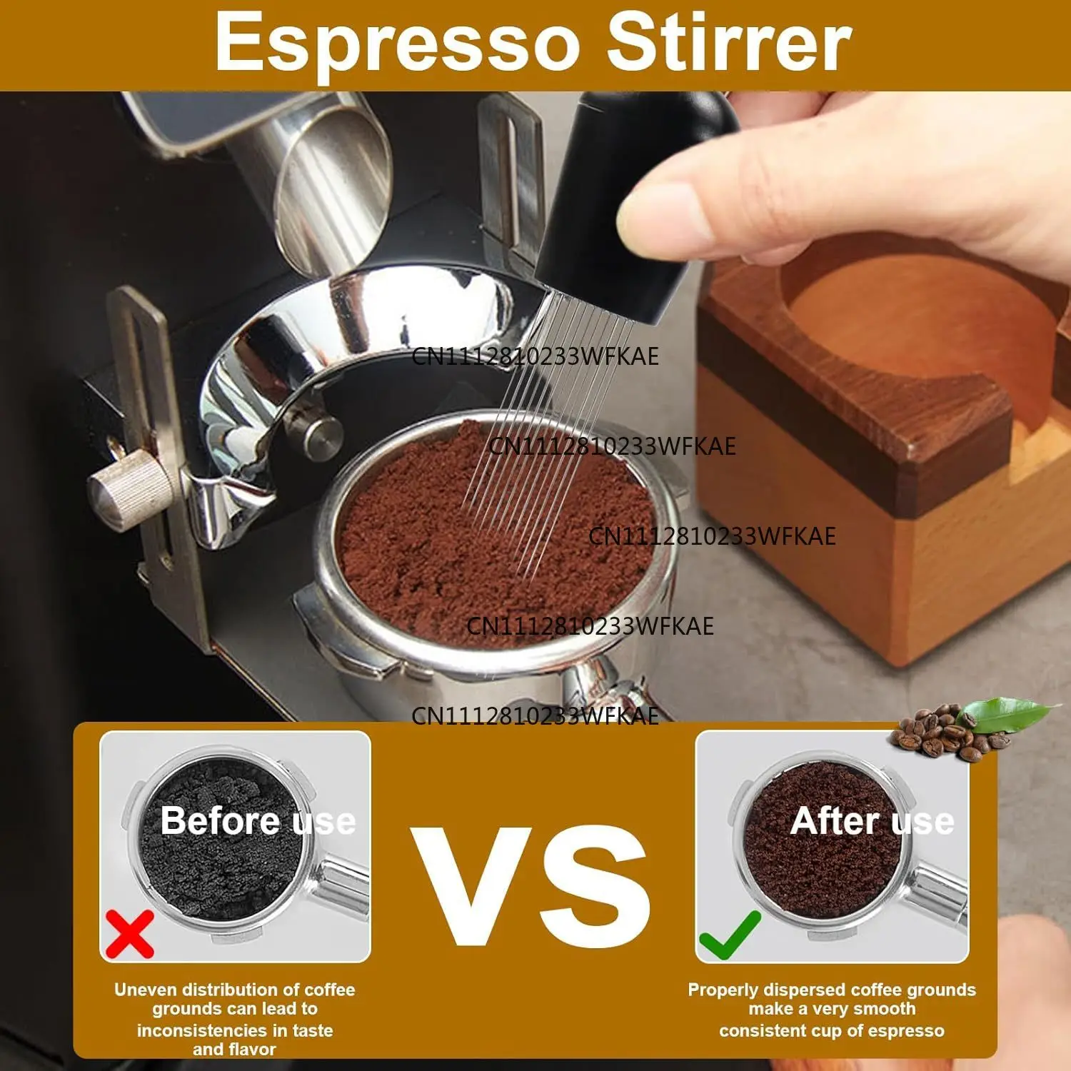 Stainless steel coffee cloth powder machine Three leaf cloth powder machine 51/53/58 mm double head dual purpose powder press