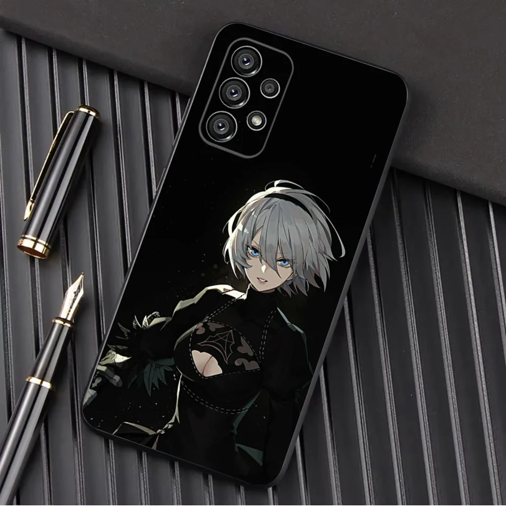 N-NieR A-Automata 2B Phone Case For Samsung Galaxy A13,A21s,A22,A31,A32,A52,A53,A71,A80,A91 Soft Black Shell