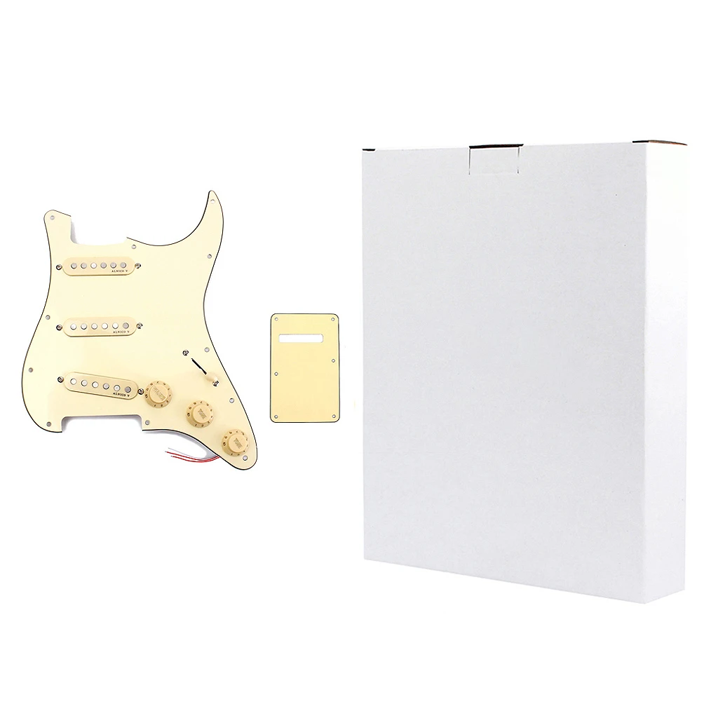 RTENTE-Loaded Prewired SSS Alnico 5 Alnico V HOT Pickups Pickguard Set For Guitar