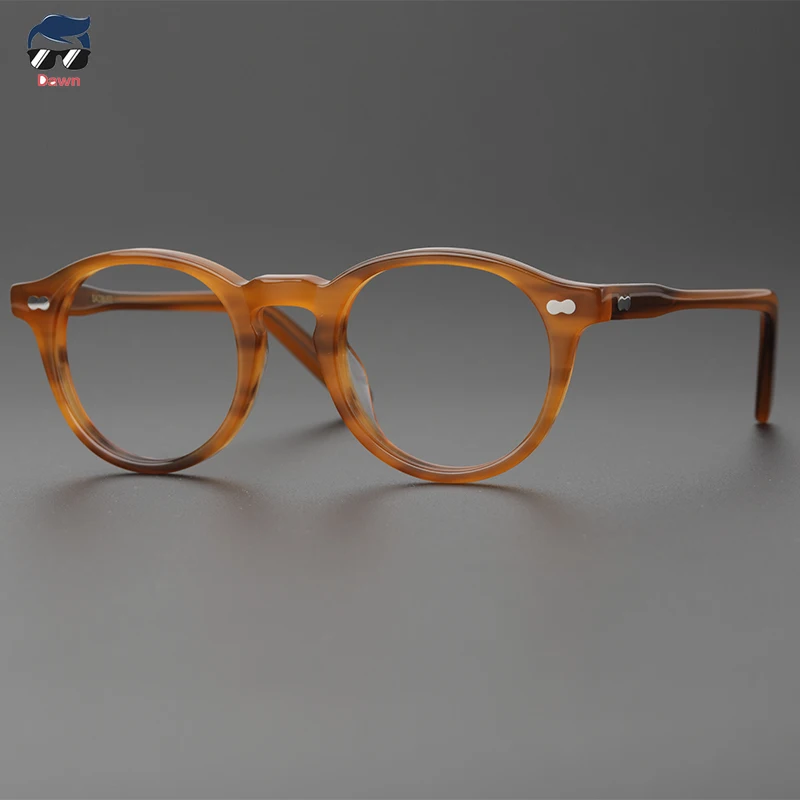 

High Quality Round Acetate Glasses Frame Men Designer Optical Eyewear Myopia Reading Women Prescription Eyeglasses MILTZEN