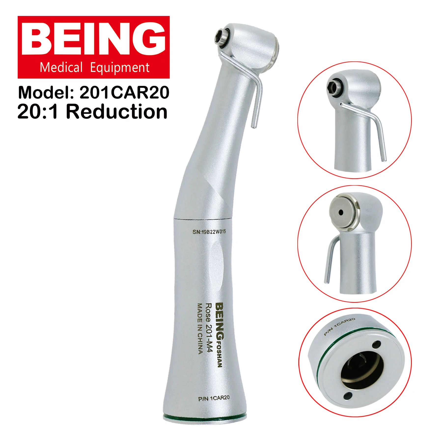 KAVO NSK Sirona Fit BEING Dental 20:1 Reduction Low Slow Speed Implant Fiber Optic Led Contra Angle Handpiece