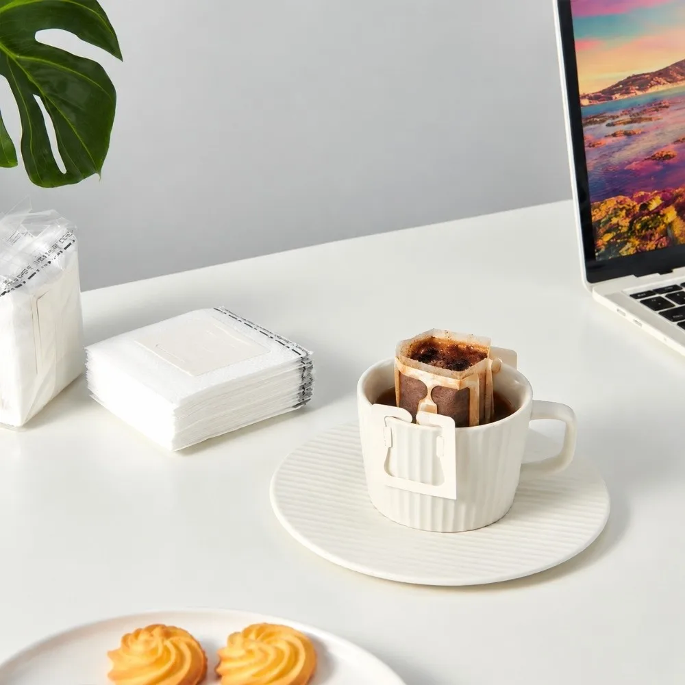 50/100/150/200pcs Portable Hanging Ear Coffee Filter Bags Disposable Thickened Paper Pour Over Coffee Filter Side Flap
