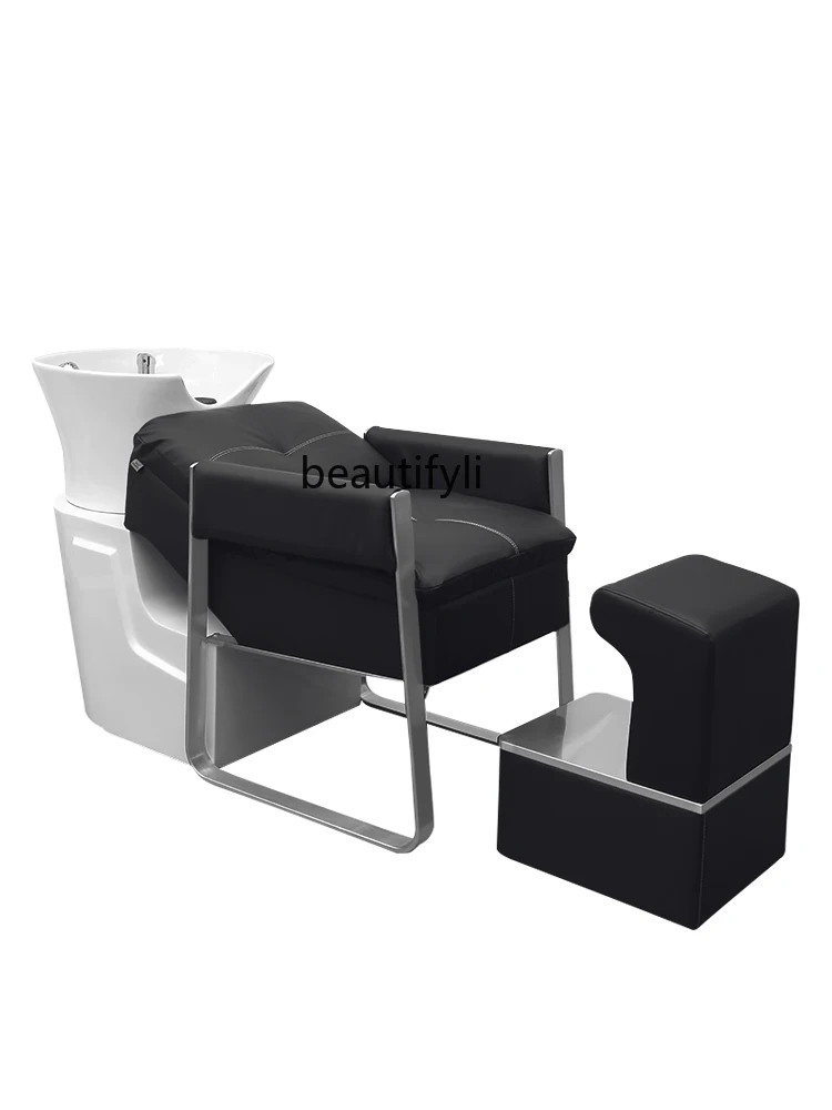 

Lying Half Flushing Bed Light Luxury Shampoo Chair Barber Shop for Hair Salon High-End Hair Salon Shampoo Chair