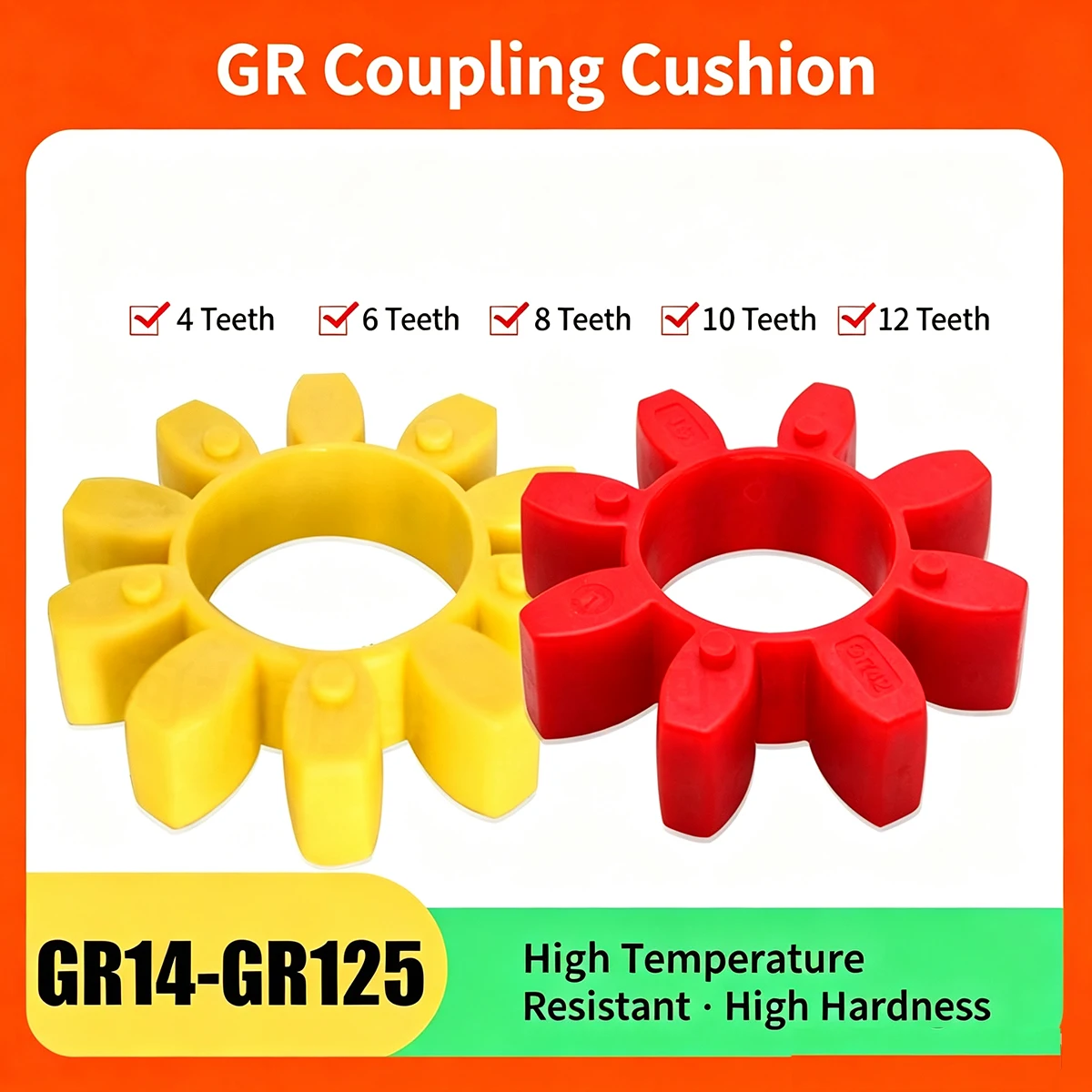 GR10/14/19/24/28-125 Hollow Plum Blossom Pad Star Shaped Coupling Octagonal Polyurethane Shock Absorber Pad Elastic Buffer Pad