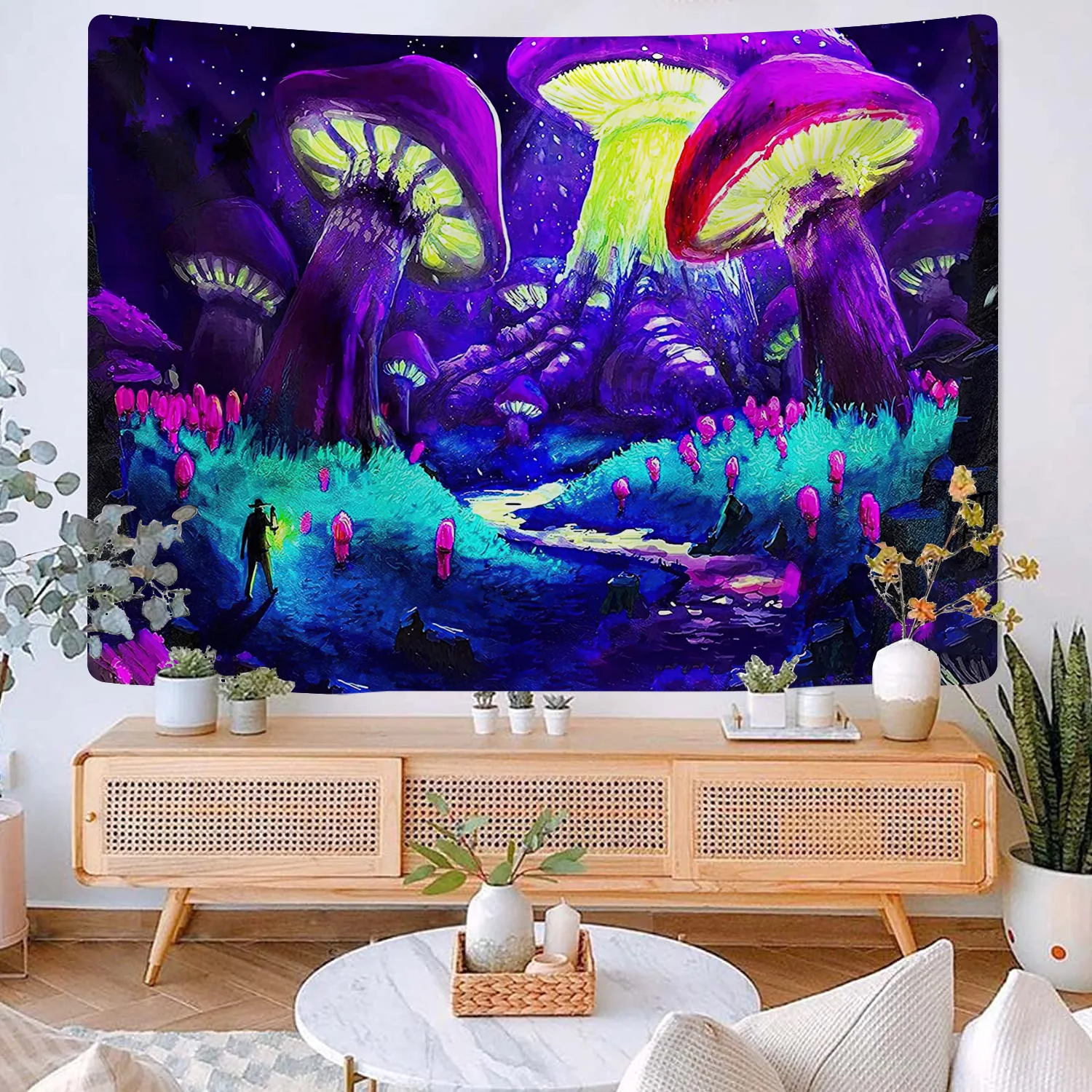 Fairy Tale Sofa Set Psychedelic Bedding Fantasy Mushroom Picnic Mat Tapestry Curtain Wall Hanging Background Rug