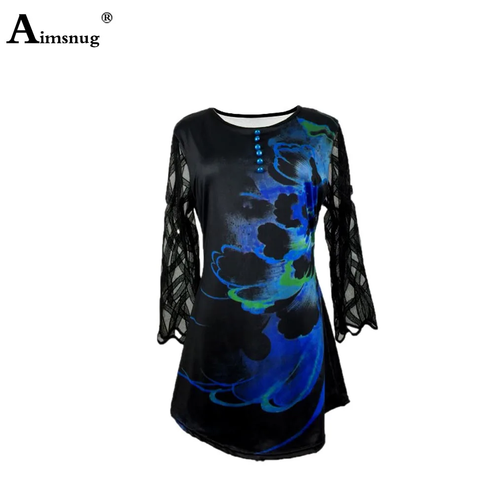 2025 Women Latest Casual Boho T-Shirt Three-quarters Sleeve Vintage Flower Print Tops Womens Elegant Tunic Shirts Femme Clothing