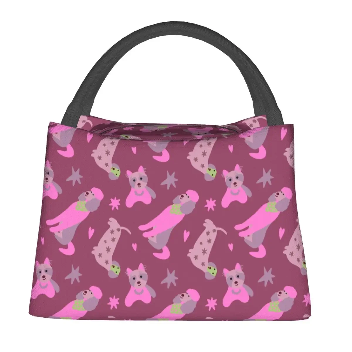 Śliczne psy torba na Lunch Cartoon jamnik zwierząt Retro pudełko na drugie śniadanie piknik przenośne izolowane termiczne torby na lunch designerska torba termoizolacyjna