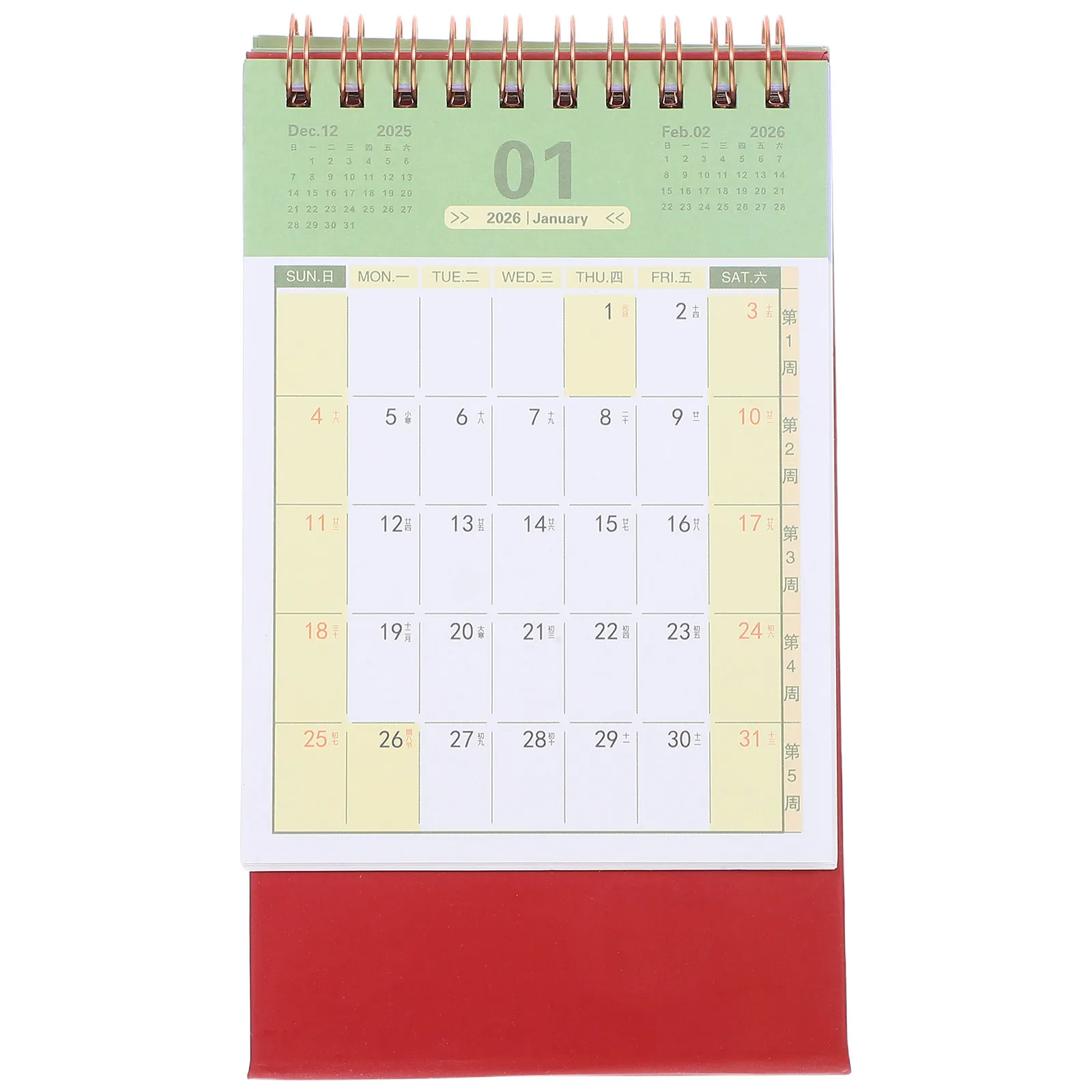 

2026 Desk Calendar Minimalist Solid Color Compact Standing Flip Monthly Planner Daily Schedule Office Home Use Modern Design