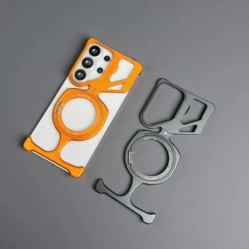 

360° Magnetic Holder Fashion Aluminum Metal Case For Samsung Galaxy S26 Ultra S25 Ultra Magsafe Wireless Charging Case