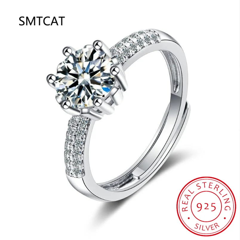 8mm 2ct Moissanite Solitaire Ring 925 Sterling Silver Engagement Round Rings For Women Wedding Party Jewelry Gift