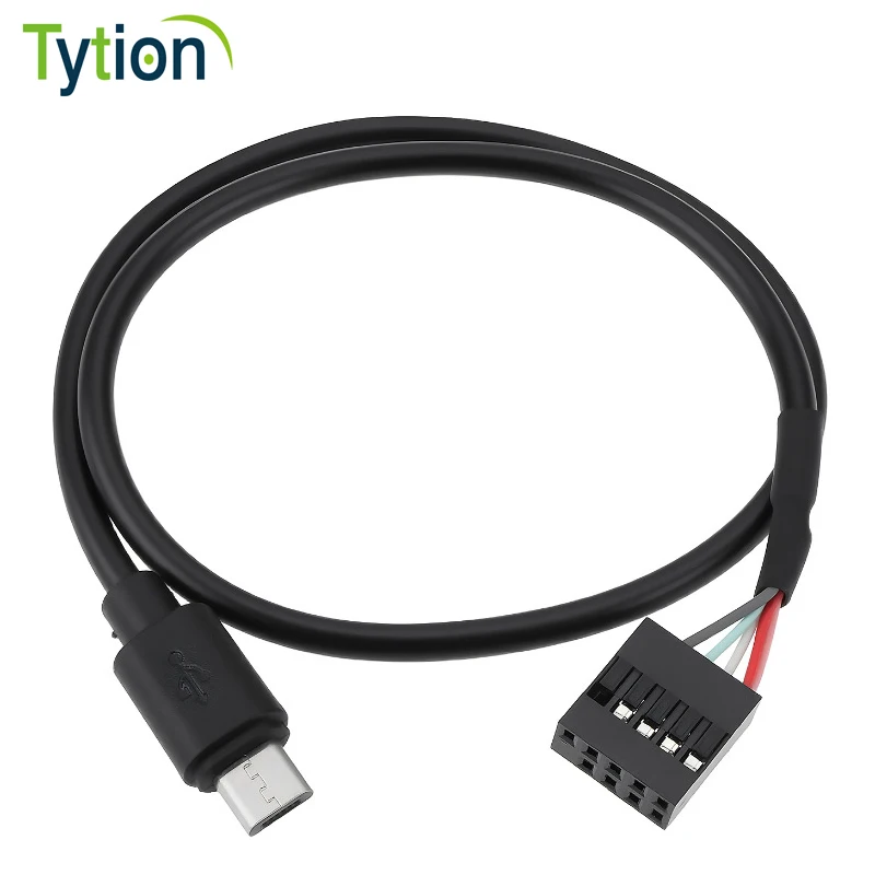 9-pin USB serial port DuPont cable to Micro USB computer motherboard built-in chassis connection cable data cable 0.4M