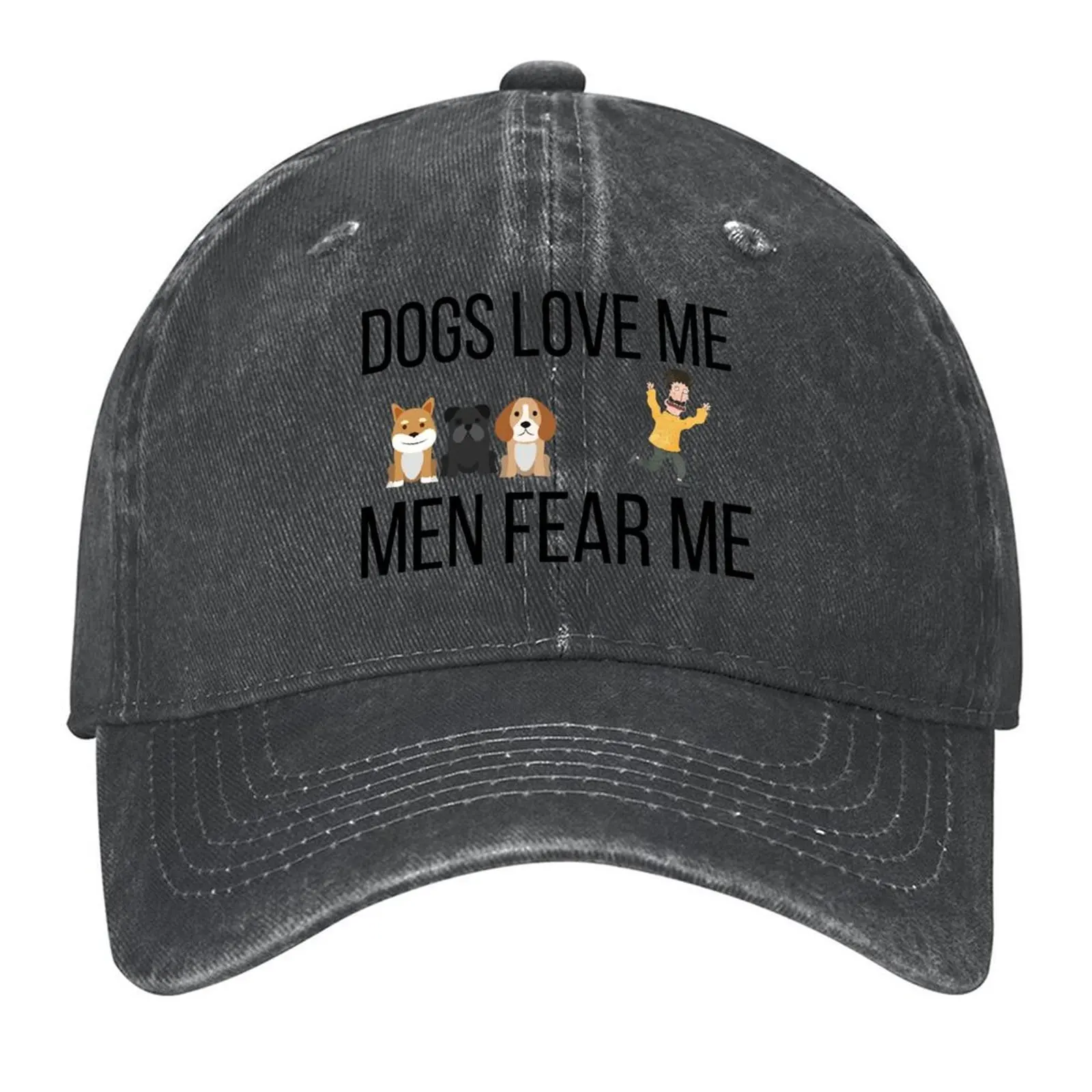 

Dogs love me men fear me Baseball Cap Luxury man cap black Golf Hat Man funny hat Caps Male Women's