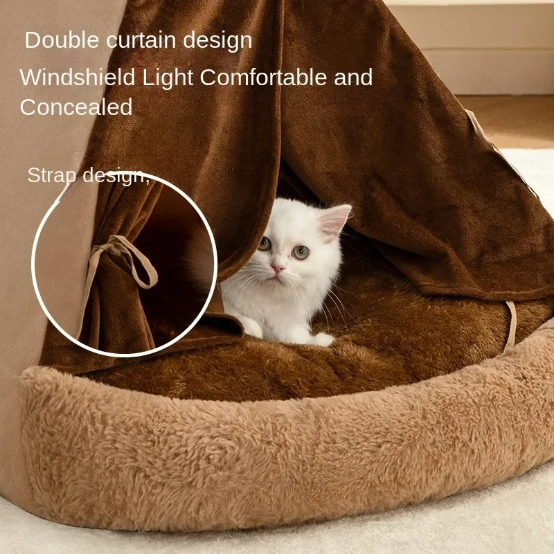 2024 Autumn and Winter New Cat Litter Four Seasons Universal Closed Cat Villa Internet Celebrity Dog House Kennel Pet Supplies