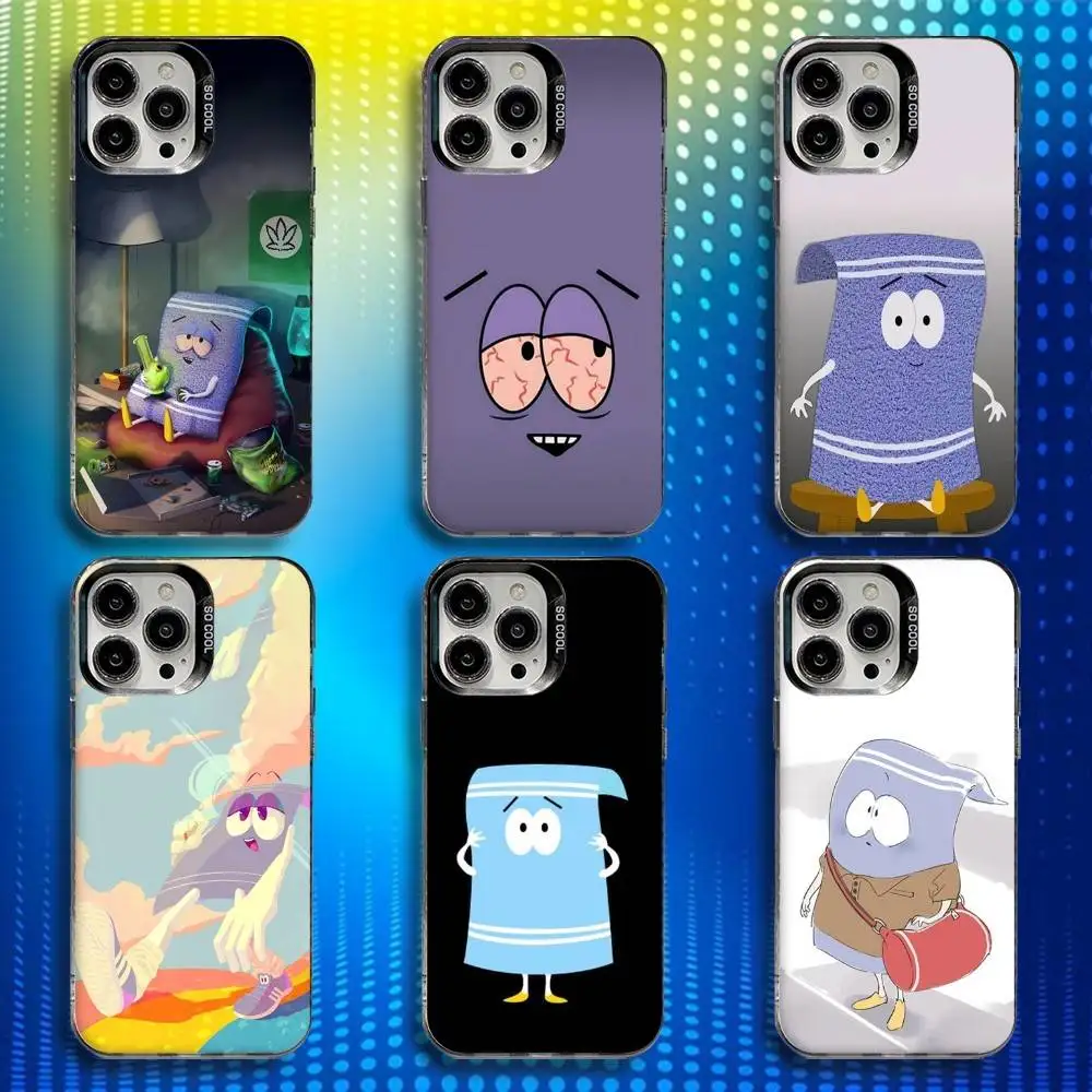 

S-Souths P-Park Towelie Phone Case For iPhone 16,15,14,13,12,11,Mini,Pro,SE,MAX White Matte Shockproof Cover