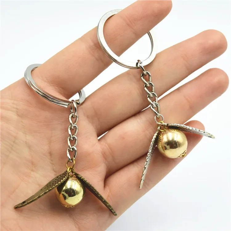 Golden Snitch Harries Keychain Badge Potters Figure Key Chain Necklace Fashion Pins Brooches Chestpin Cosplay Cute Car Keychains