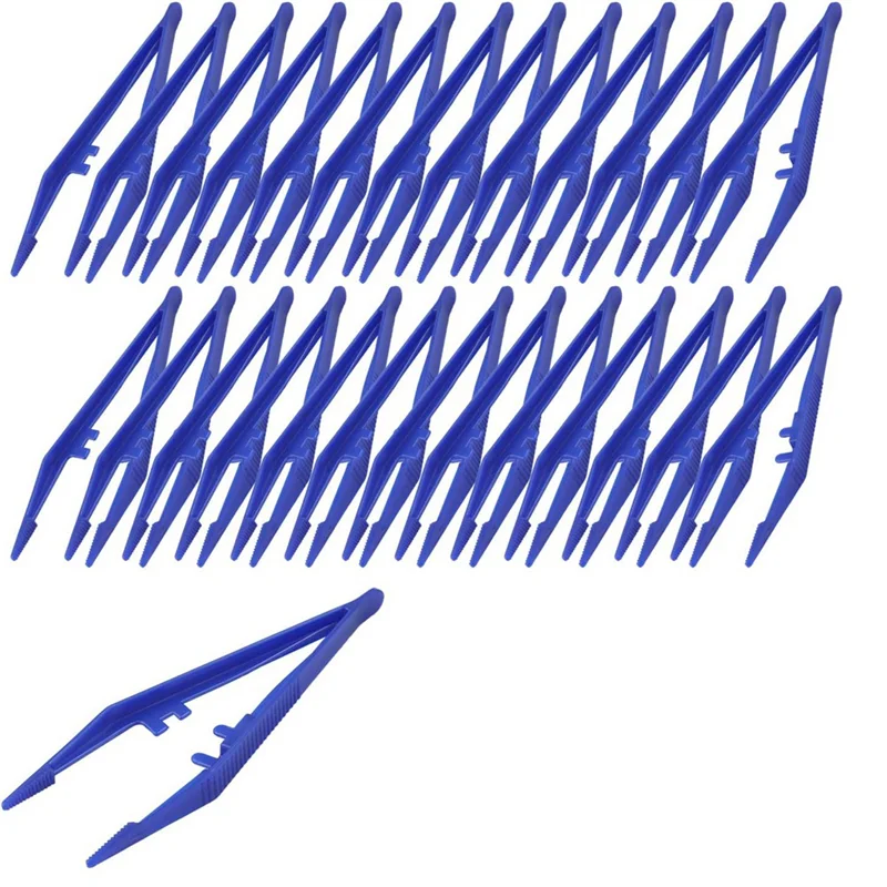 

A43T 50Pcs Plastic Tweezers, Practical Craft Tweezers Plastic Forceps Crafting Tool for Kids Home School DIY Crafts