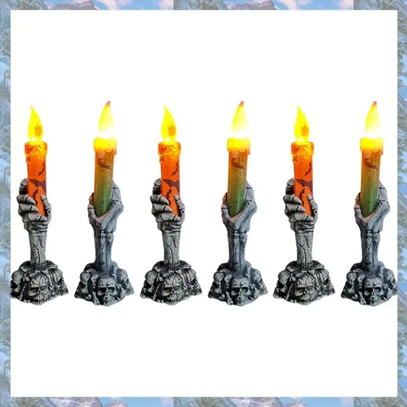 فلاش تريند شموع حفلة الهالوين الهياكل العظمية شبح القرع ديكورات المنزل زينة الهالوين السعيدة #1