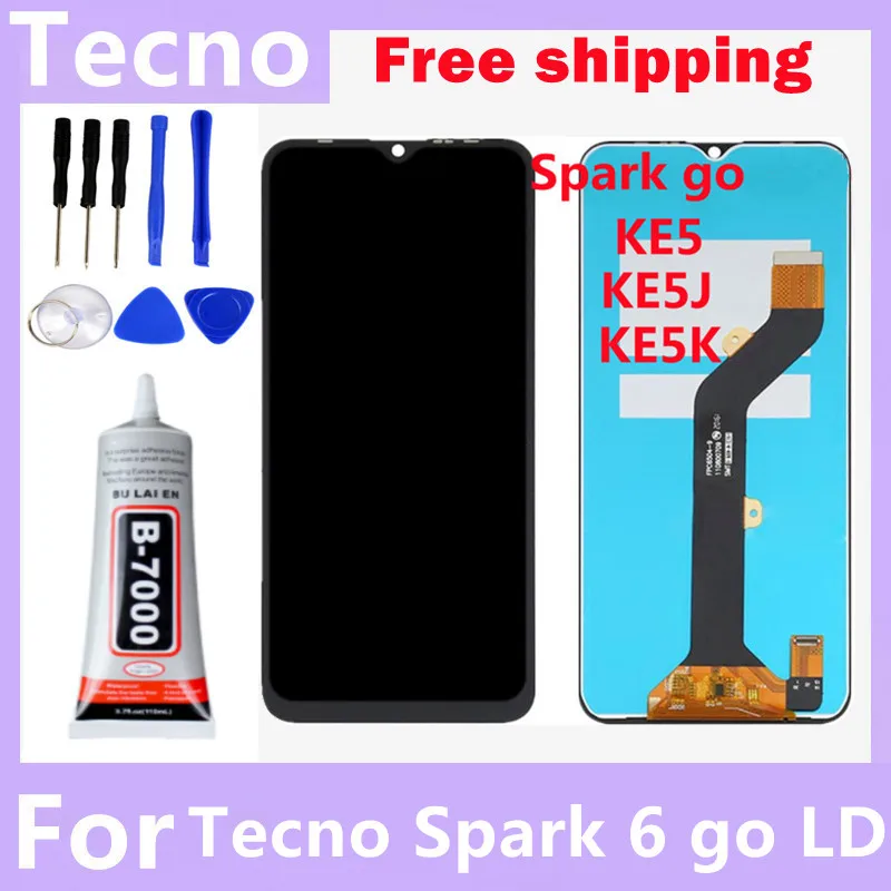 

Original 6.52" For TECNO Spark 6 Go KE5J Ke5k / SPARK GO 2020 KE5 LCD Display Screen Touch Sensor Digitizer Assembly With Frame